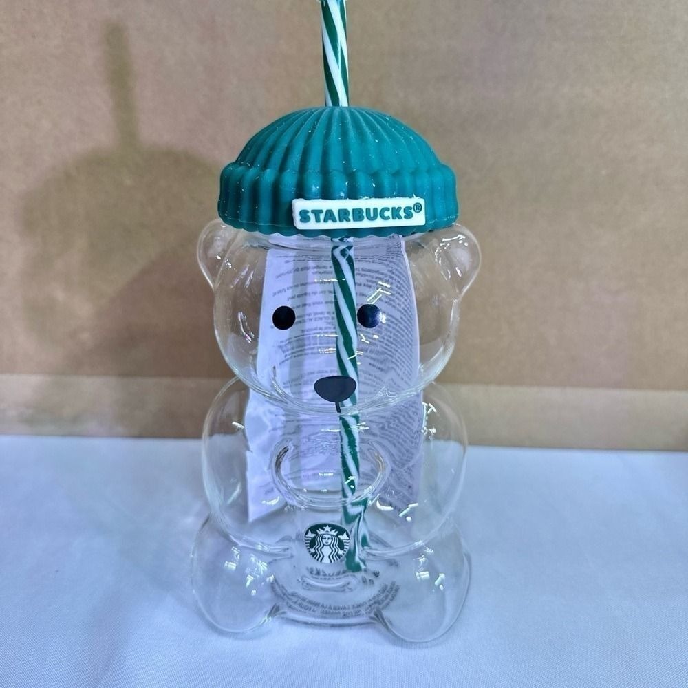 Starbucks Clear Bear Cup with Teal Lid